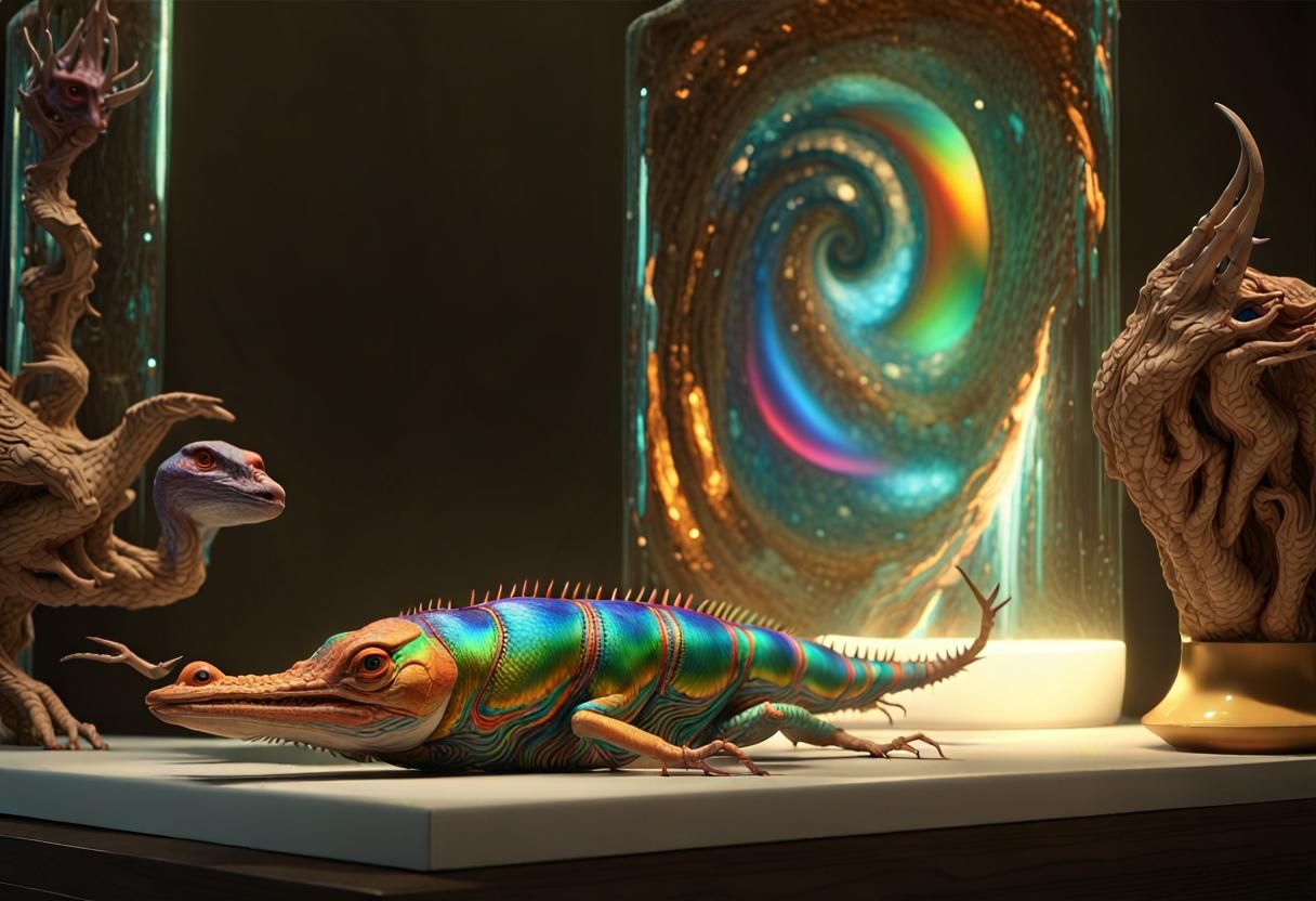 Exotic Alien Creatures in a Bizarre Landscape