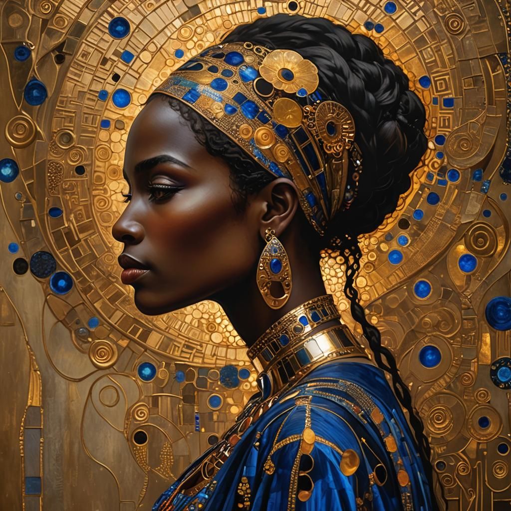 African woman, by Klimt