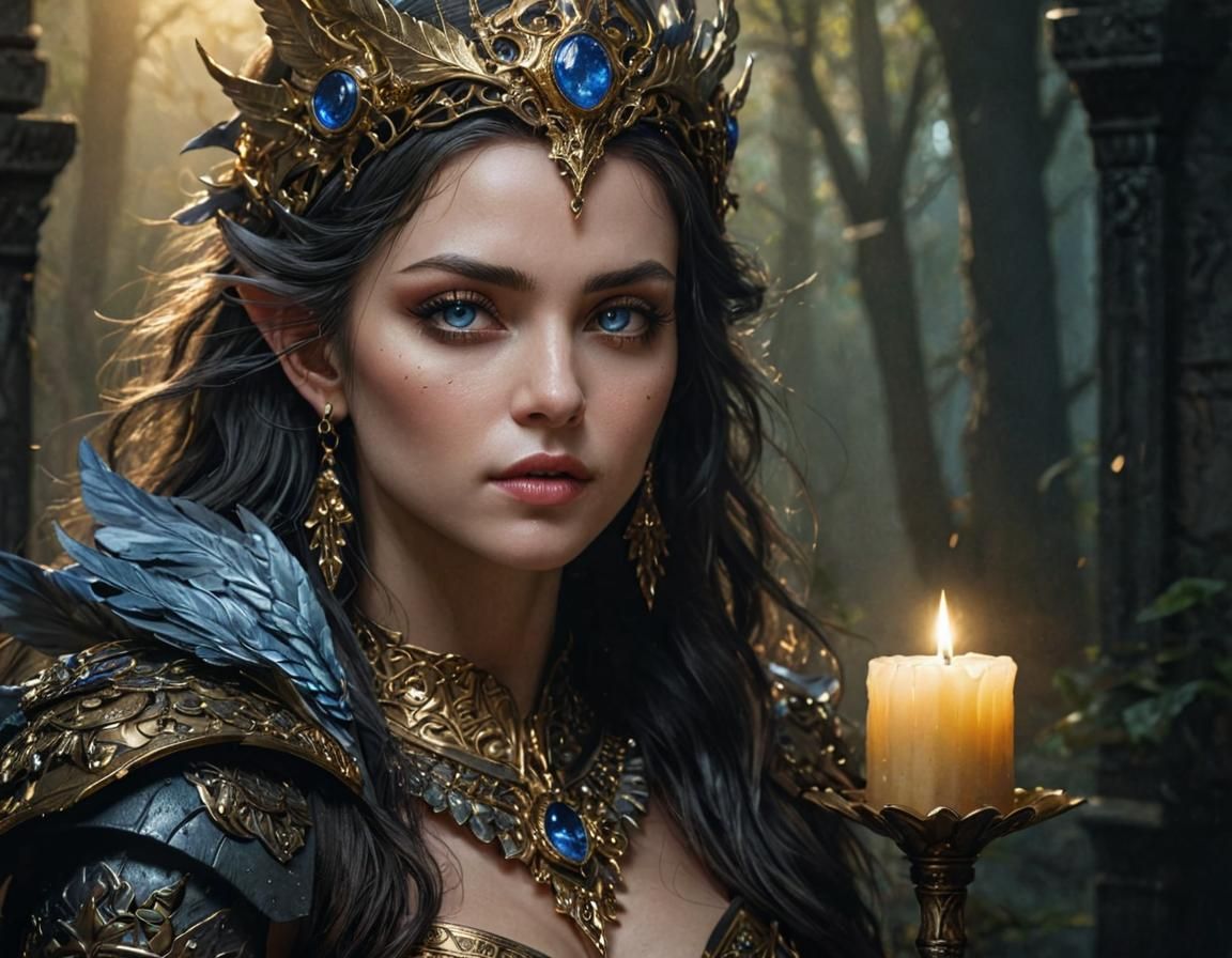 Armored Dark Elf Queen: Fantasy Concept Art