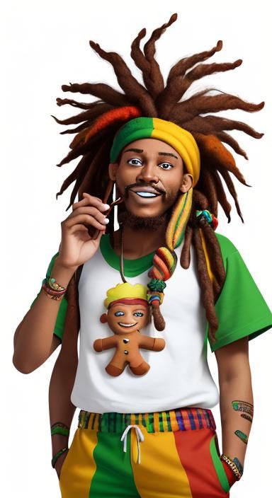 Pixar Style Rasta Gingerbread Cookie Character