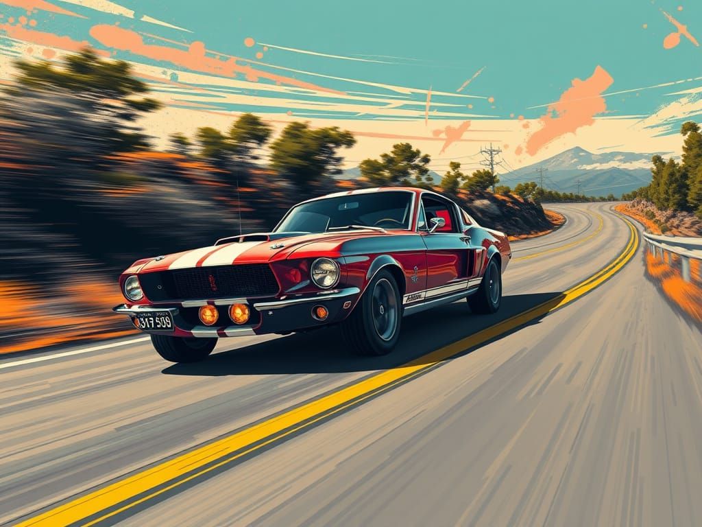 Shelby GT500 Races in Manga-Inspired Style