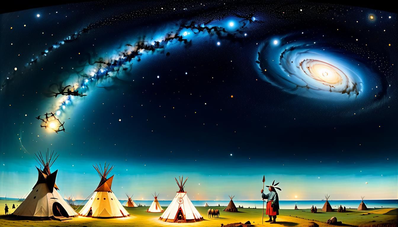 Native American Chief Contemplates Universe, Bosch Style