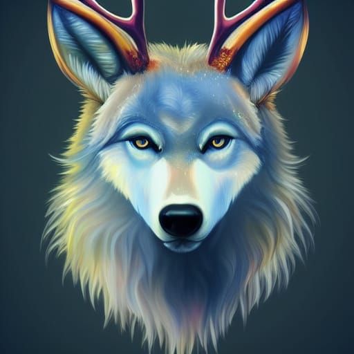 Cinematic Deer Wolf Hybrid Fantasy Creature Concept Art