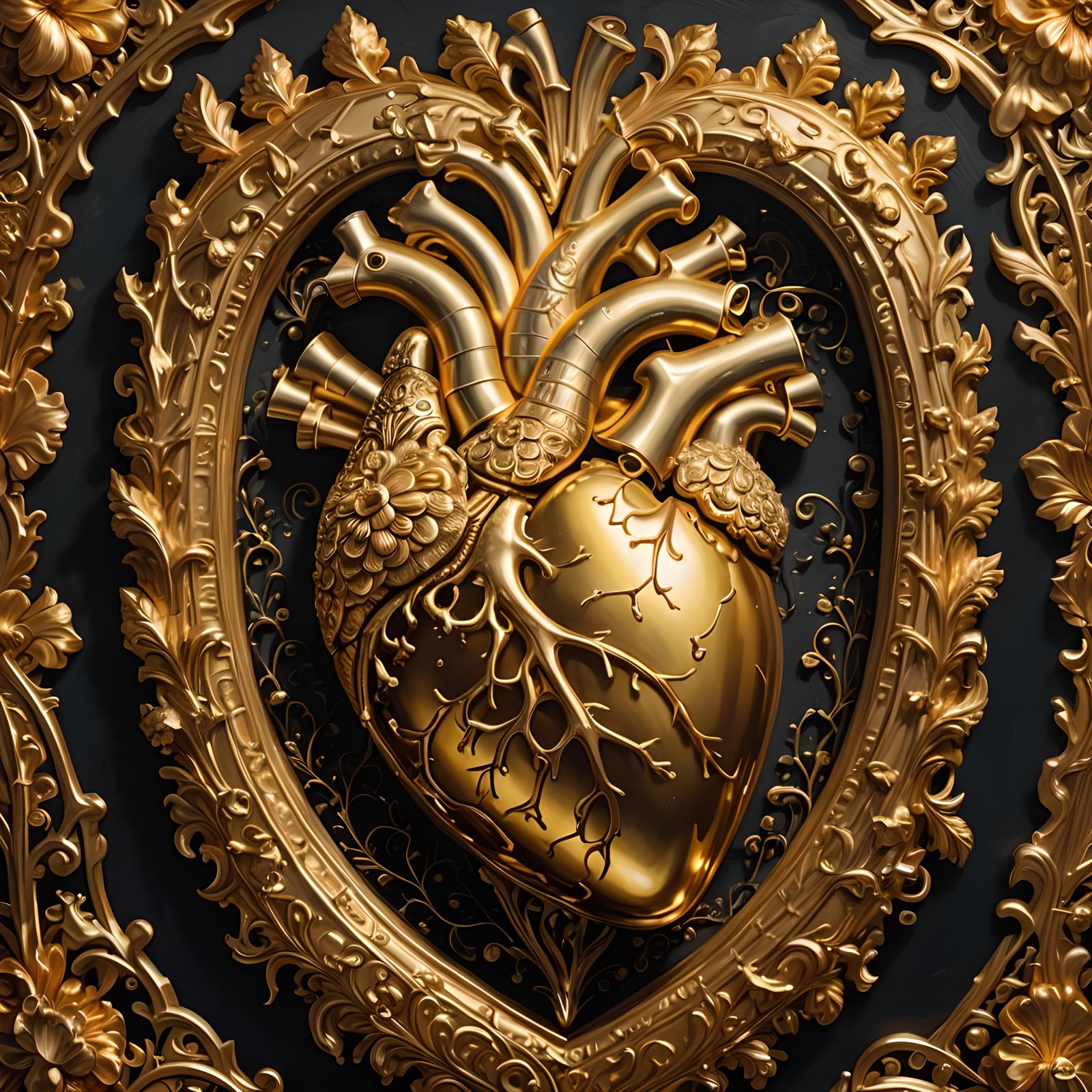 Golden Human Heart