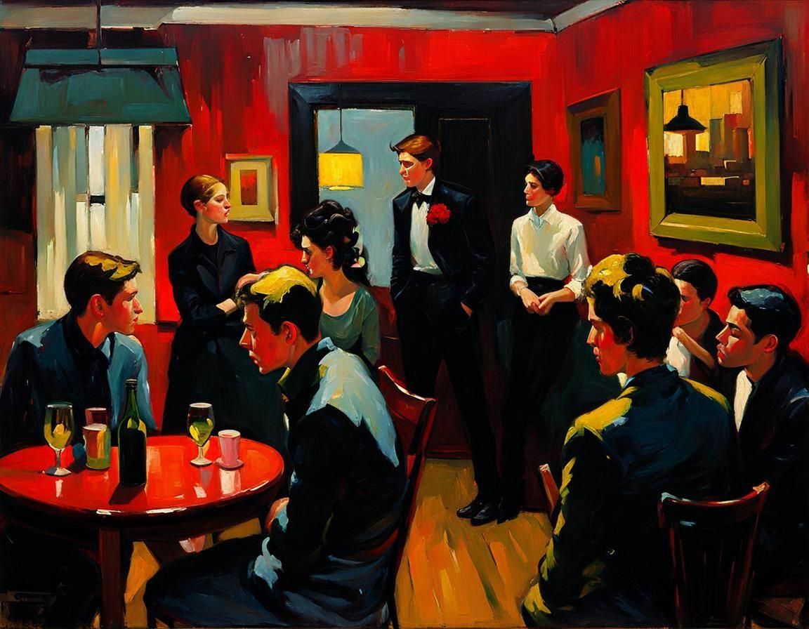 Impasto Oil Painting of a Person with Black Hair