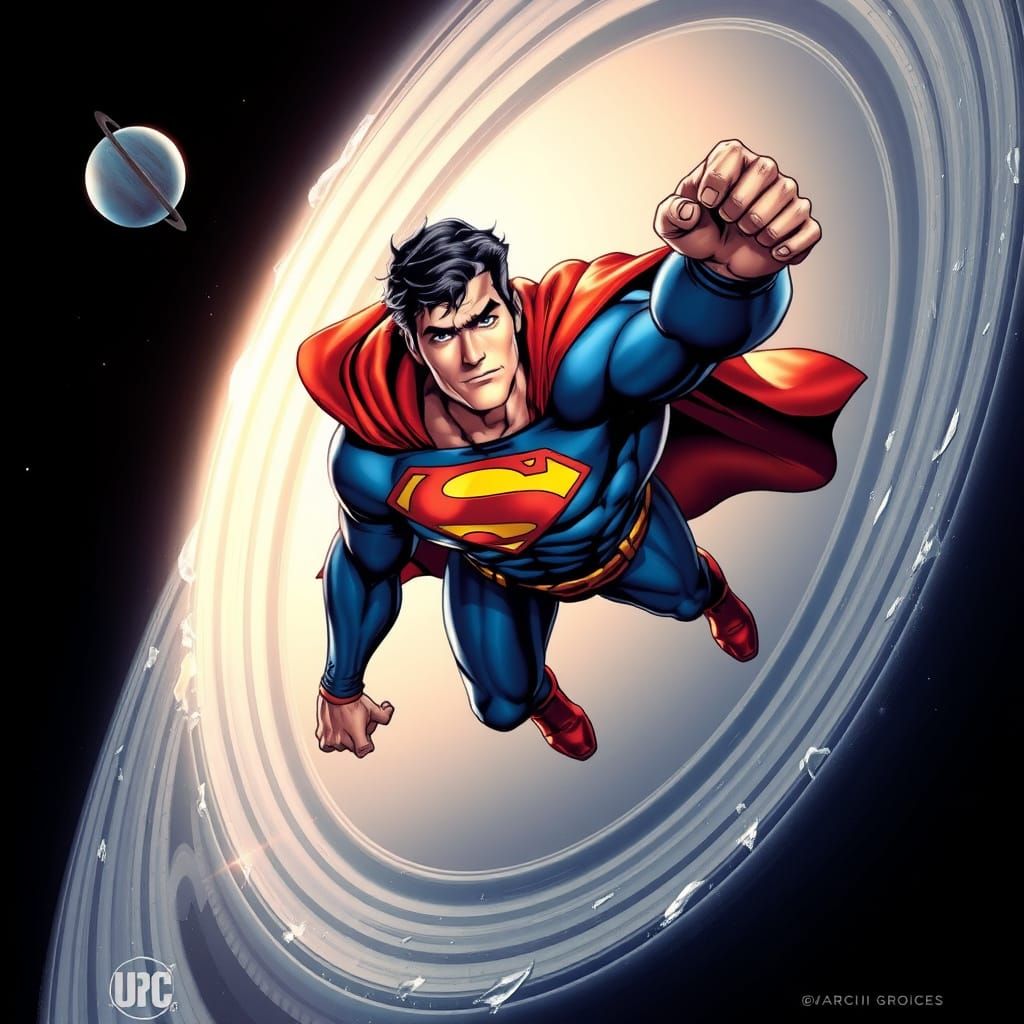 Superman Soars Through Saturn's Rings in Dynamic Comic Book ...