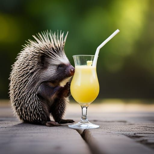 porcupine feeling porky fine with a pina colada