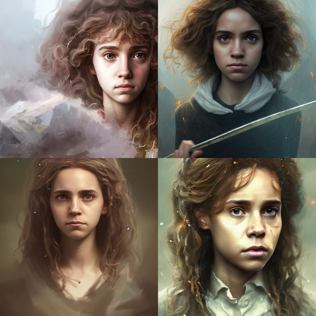 Detailed Portrait of Hermione Granger in Fantasy Style