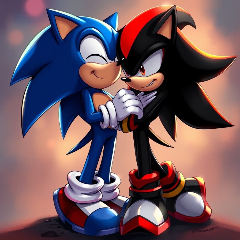 Sonic and Shadow: A Romantic Embrace
