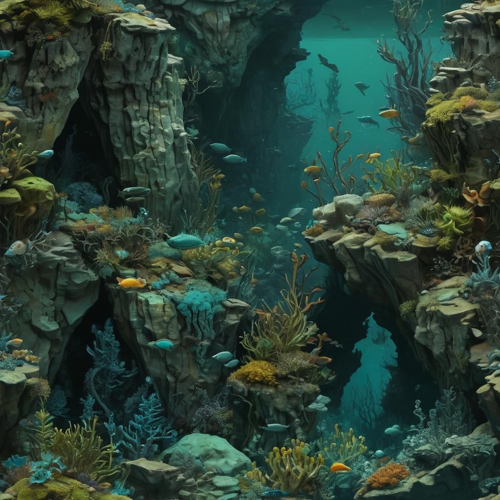 Enchanted Underwater Landscape in Surreal Style