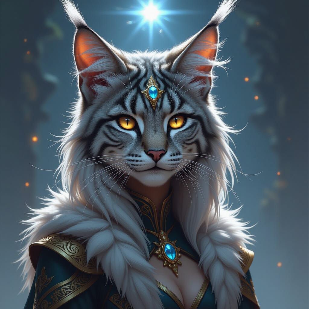 Lyran Starseed Female with Feline Features