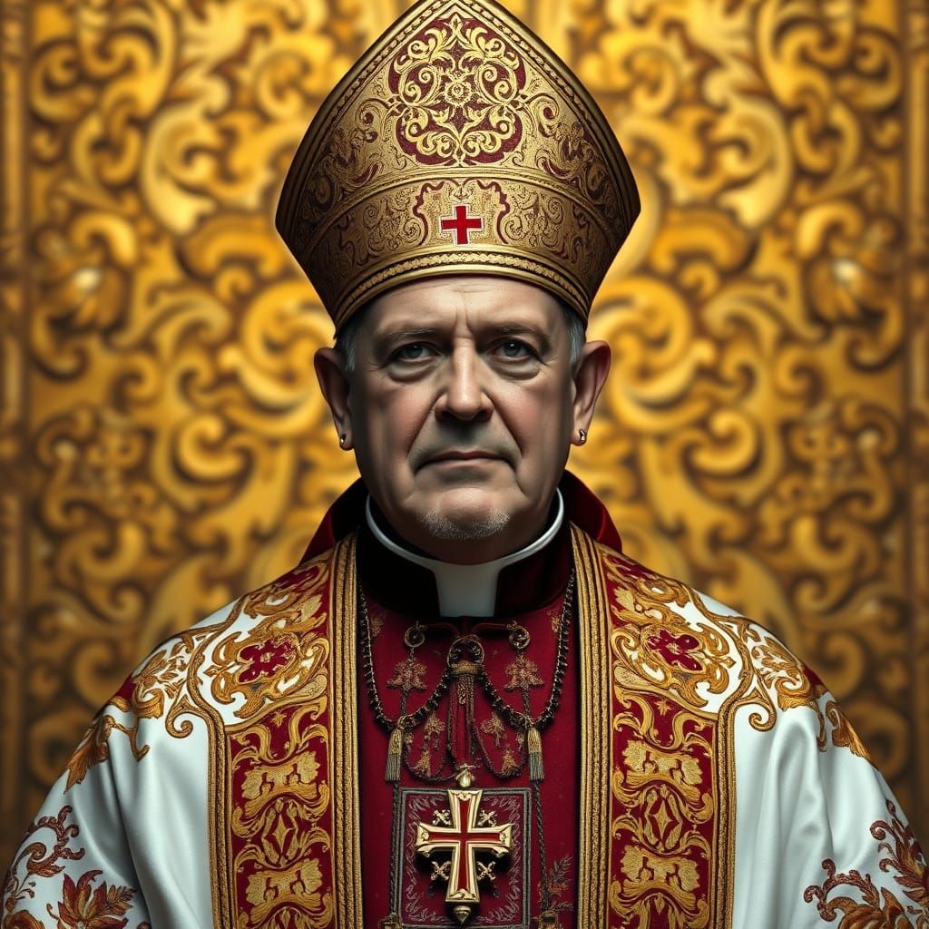 Pope Leo XIV in Opulent Papal Regalia
