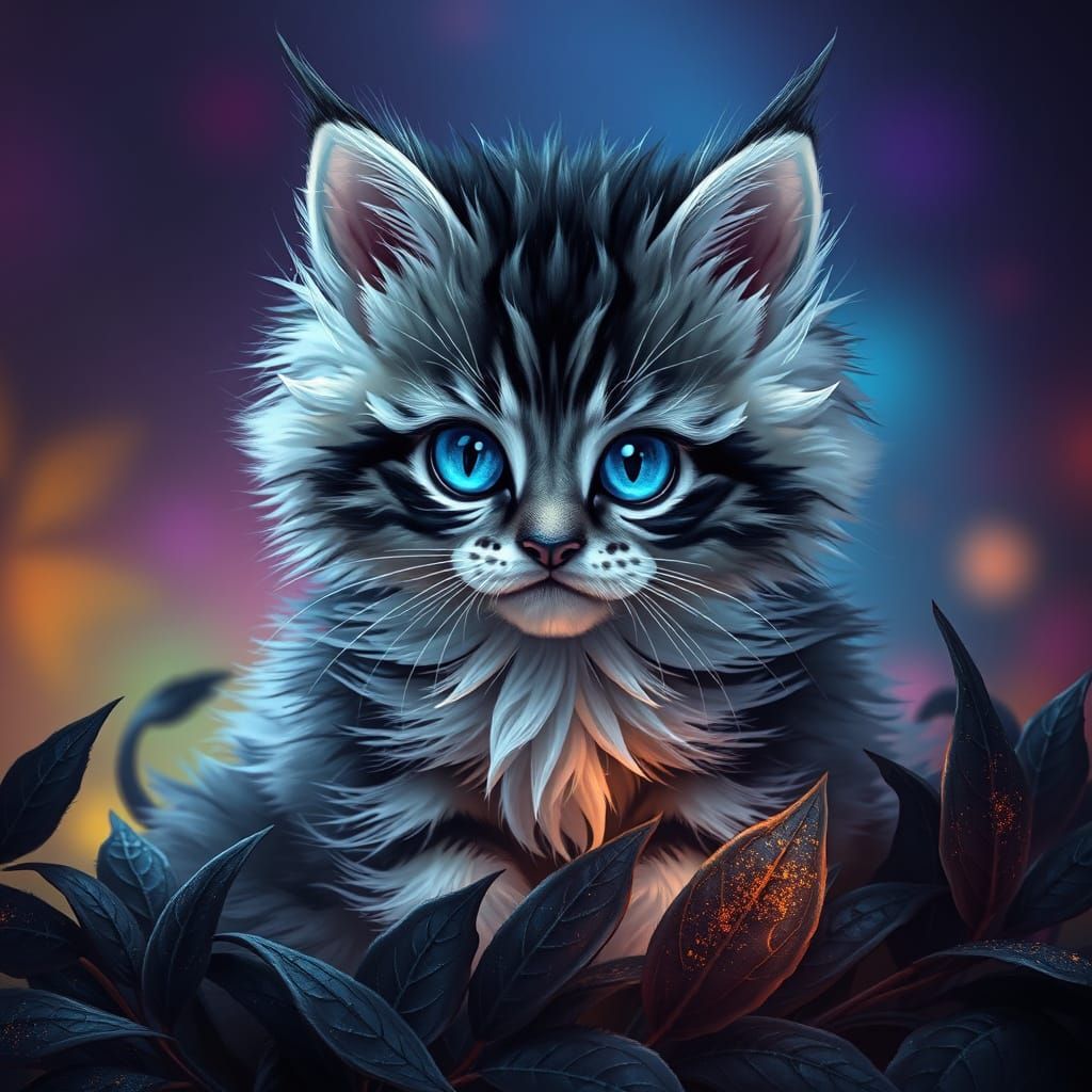 Adorable Spectral Kitten in Gothic Fantasy Style