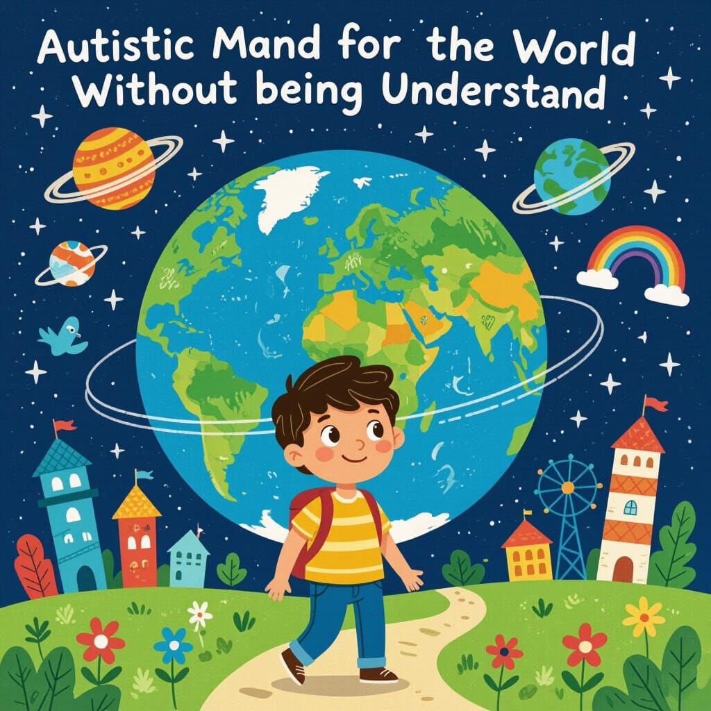 Autistic Child Wanders World Ununderstood, AI Art