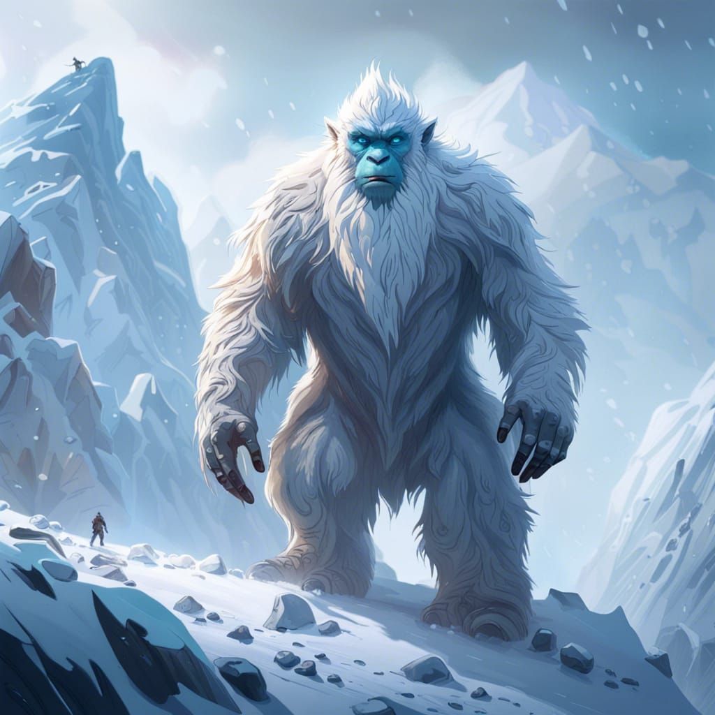 Yeti Blizzard Walk: High Fantasy Concept Art