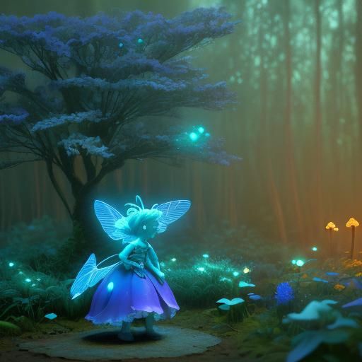 Enchanting Fairy in Whimsical Forest: Cinematic Film Still