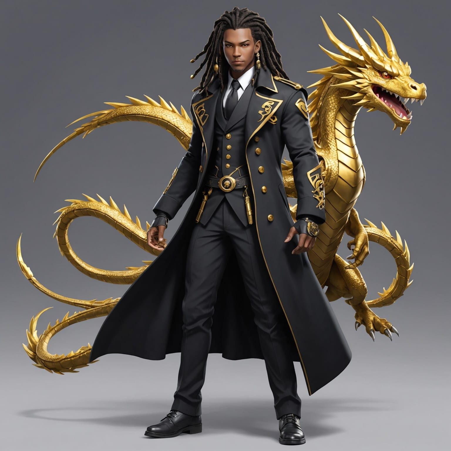 Dragon-Type Pokémon Gym Leader with Dragon Embroidery