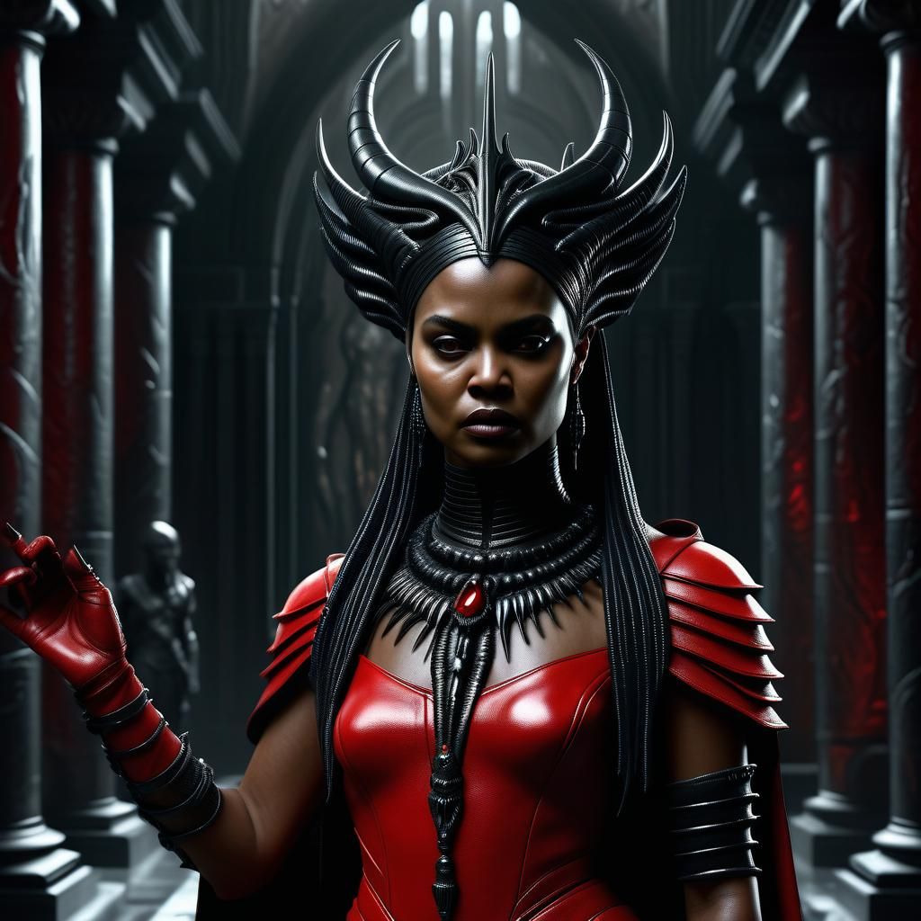 Persephone, Queen of Hades, in Biomechanical Giger Style