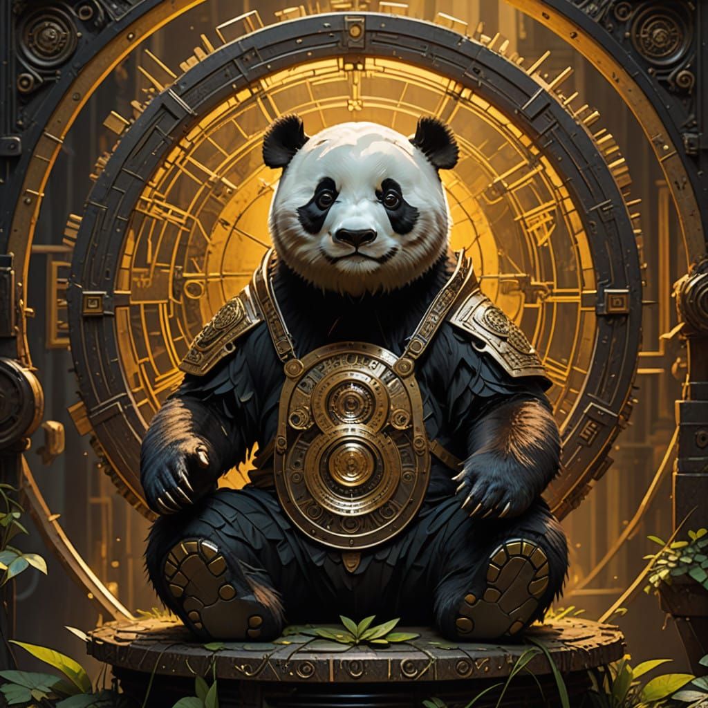 Majestic Panda in Perfect Vitruvian Proportions