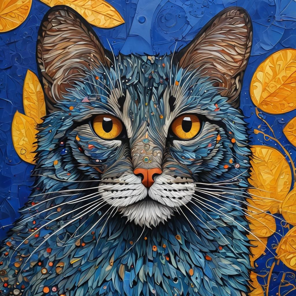 Folk Art Meets Isometric Abstraction in Klimt Style