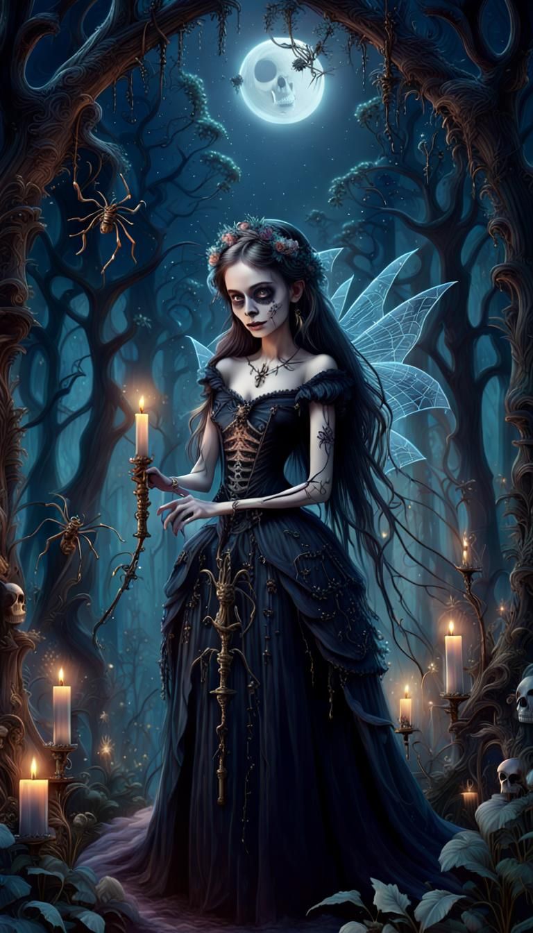 Gothic Fairy Princess in Enchanted Forest