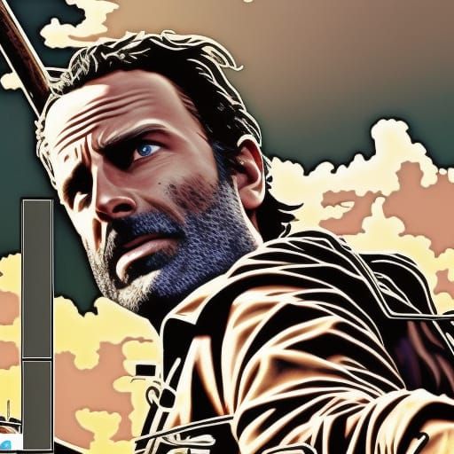 Rick Grimes Detailed Matte Painting in 8k