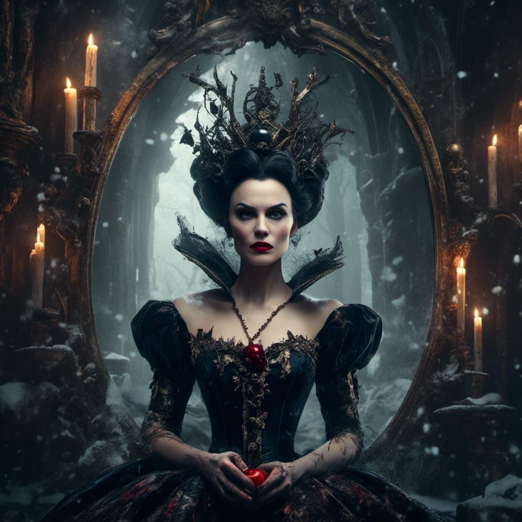 Evil Queen in Magic Mirror: Dark Fantasy Art