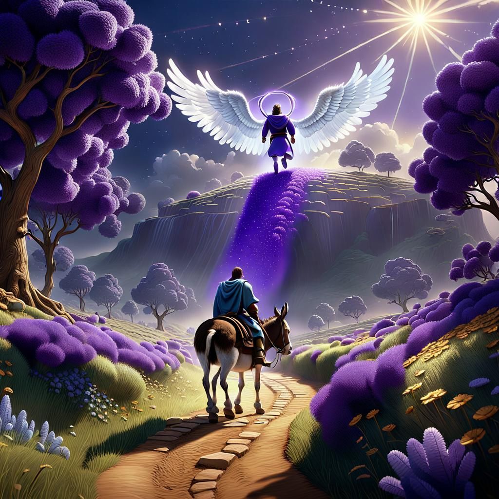 bible verse Numbers 22:23  Balaam, while riding his donkey s...