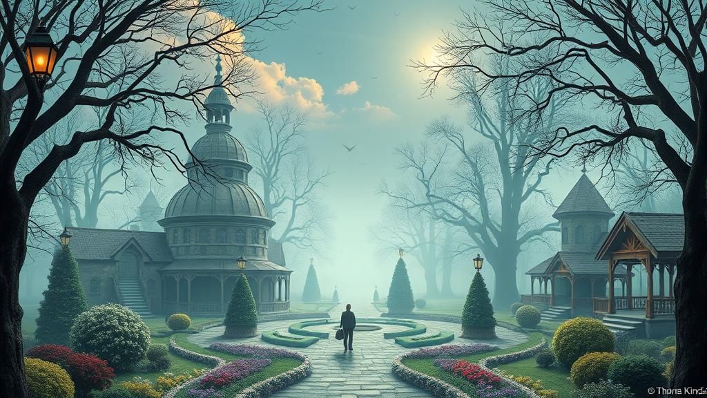 Surreal Fantasy Scene in MC Escher Style