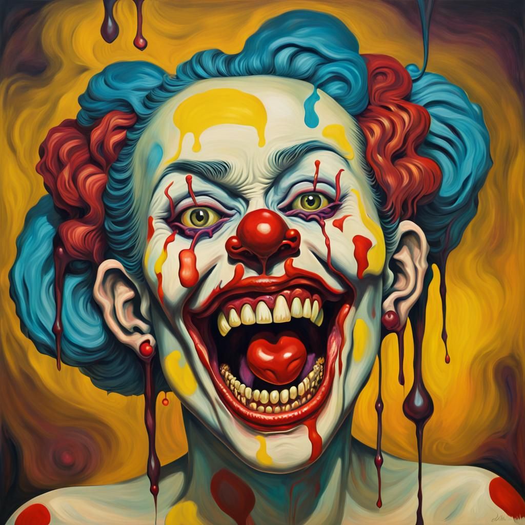 Surreal Pop Art Zombie Monkey Clown