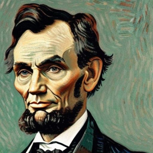 Abraham Lincoln Portrait in Van Gogh Style