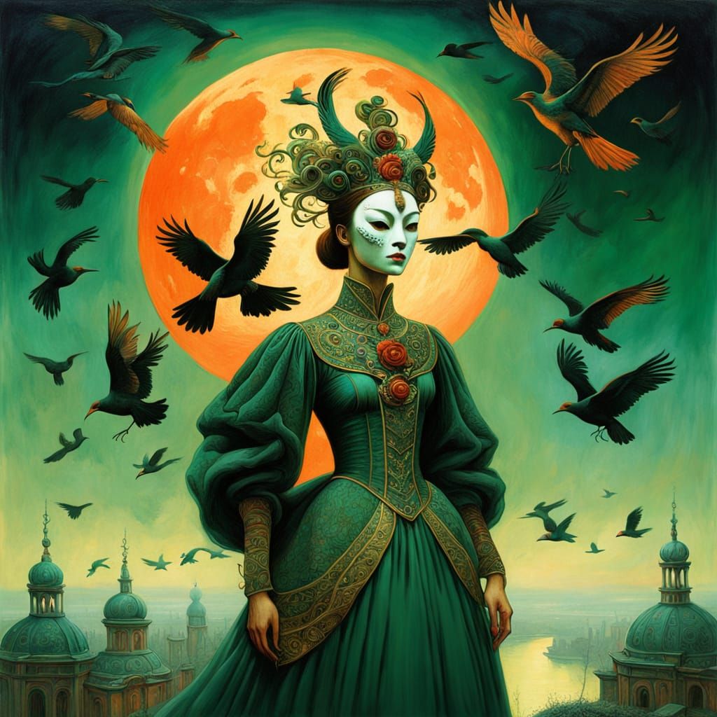 Ethereal Fantasy Portrait in Baroque Style