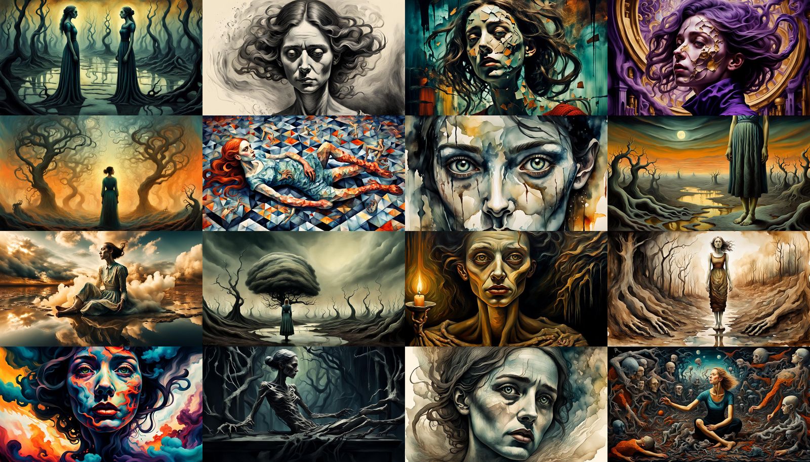 Surreal Dreamlike Woman in Magic Realism Style