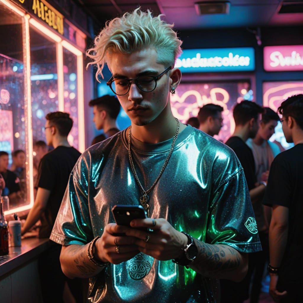 Handsome Young Man at the Discotheque