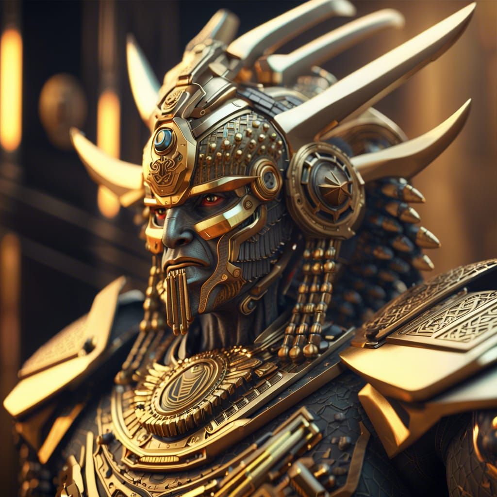 Annunaki God Enki in a Futuristic Sci-Fi Scene