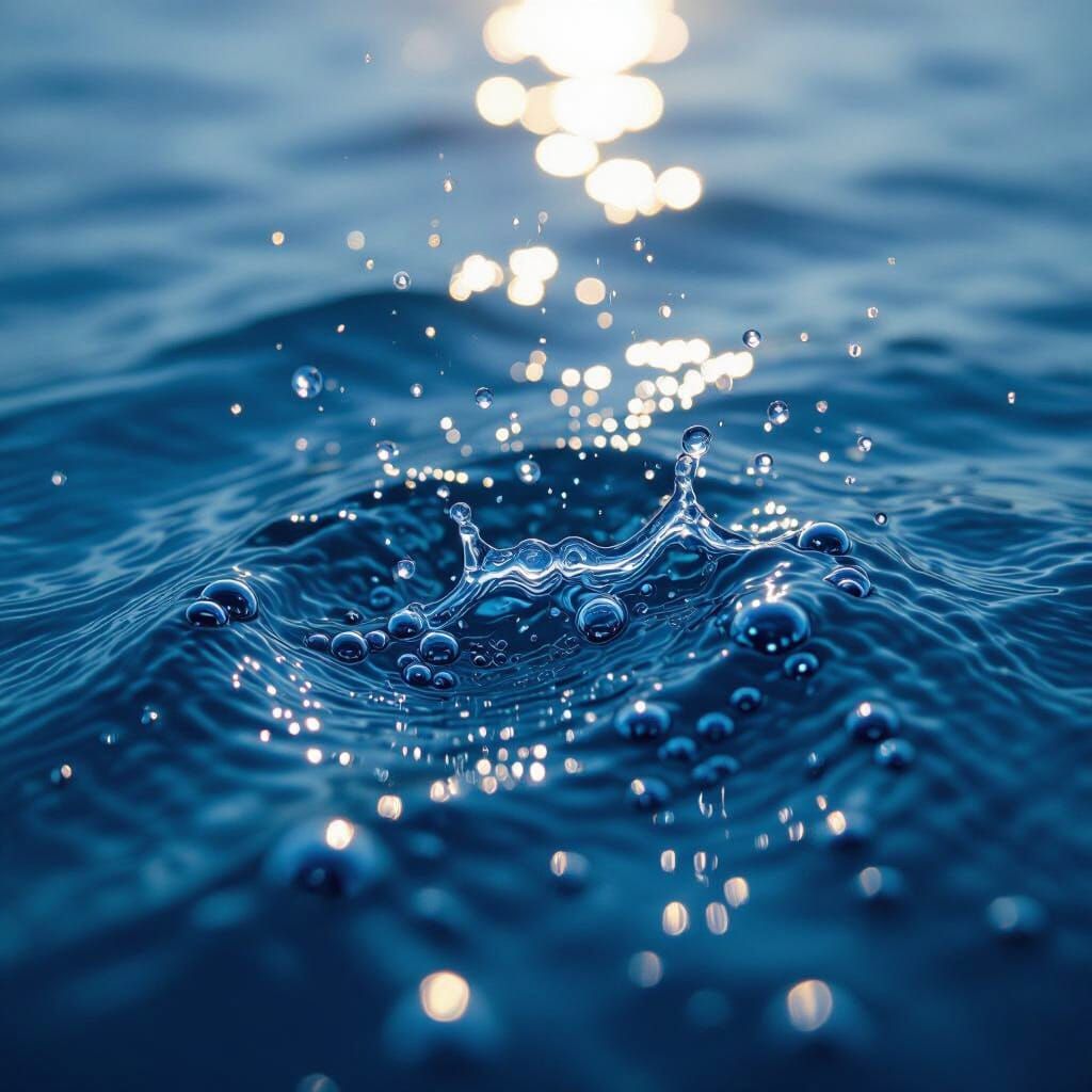 Dynamic Metal Interaction on Deep Blue Water Surface