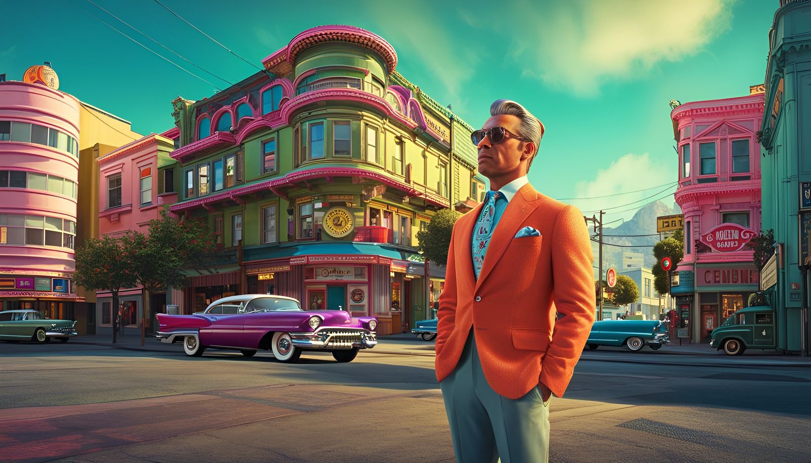 Retro-Futuristic Man in San Francisco Summer