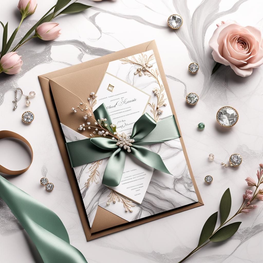 Luxurious Invitation Mockup with Elegant Art Nouveau Details