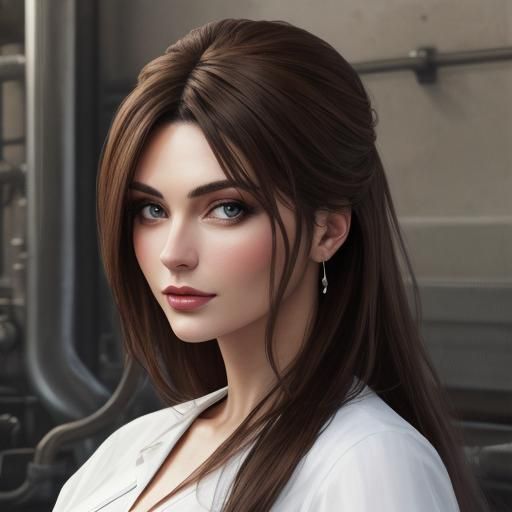 Photorealistic Portrait of a Brunette Lady
