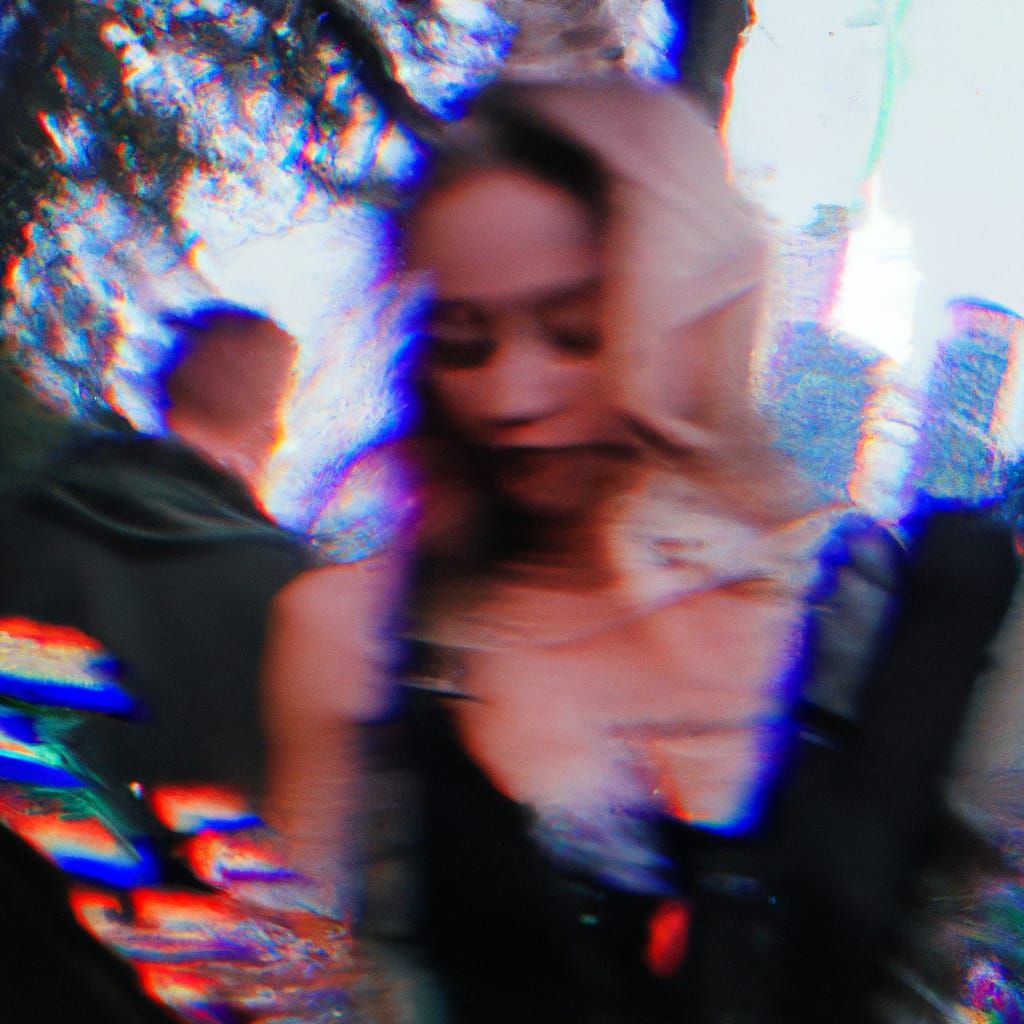 Girl in Dystopian Cyberpunk Scene, Caught in Mid-Air by Hero