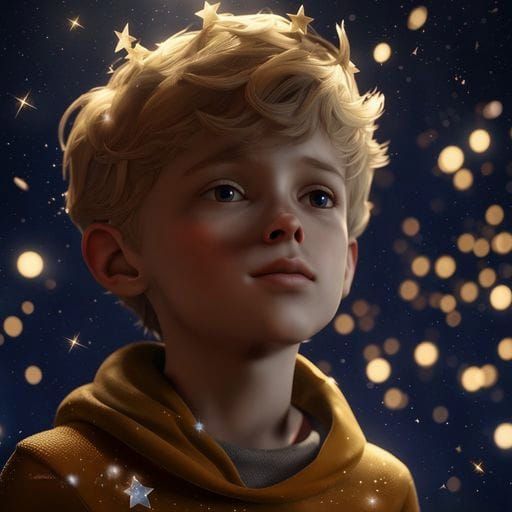 The Little Prince on His Asteroid