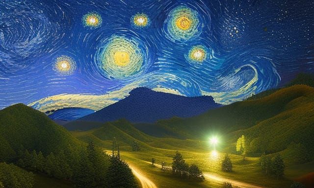 Starry night over the mountains  pixiv pixel art 8bit depth of field 3ds Max hyperdetailed trending on Artstation Jim Bu...