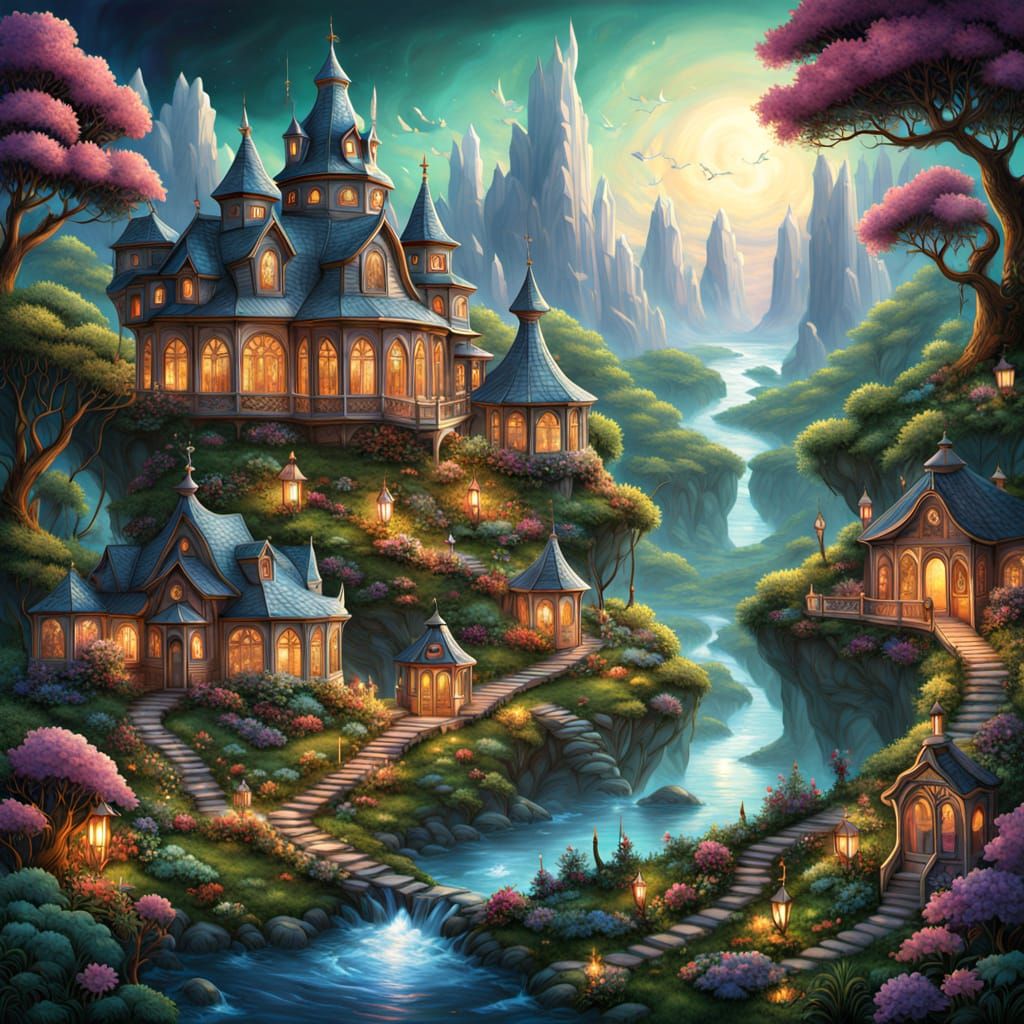 Gemstone Houses on Enchanted Hillside