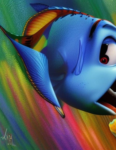 Crush from Finding Nemo, Hyperdetailed Oceanpunk Art