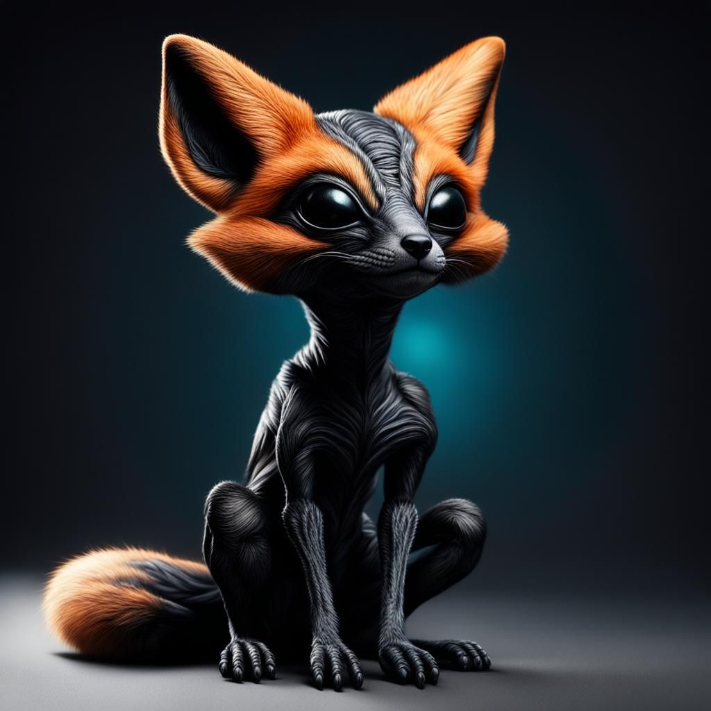 Hyperrealistic Portrait of an Alien Pet in Photorealism