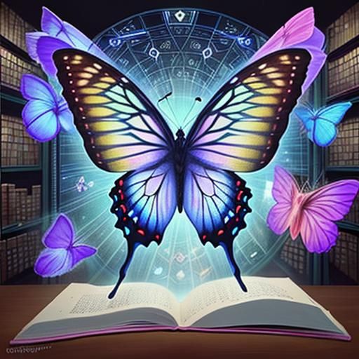 Holographic Library: Flowers, Butterflies, and Imagination