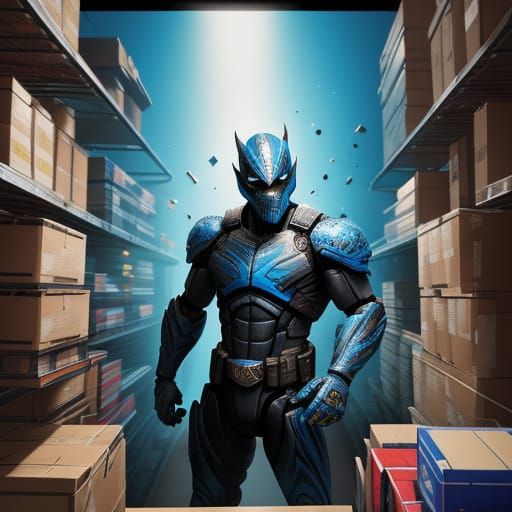 Hyperrealistic Action Figure Box Art in Cinematic Style