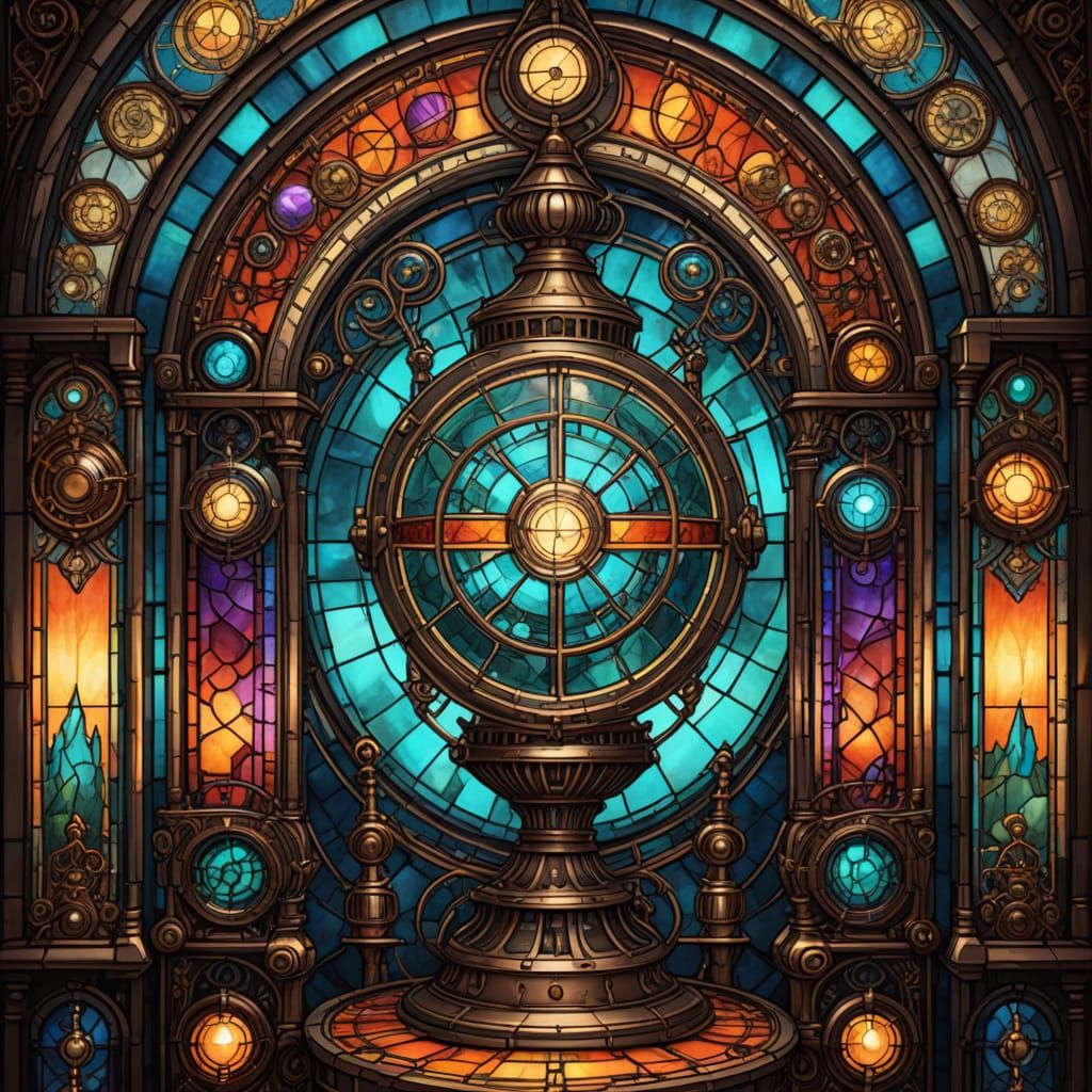 Steampunk Sci-Fi Lantern Illuminating Fantasy Lab