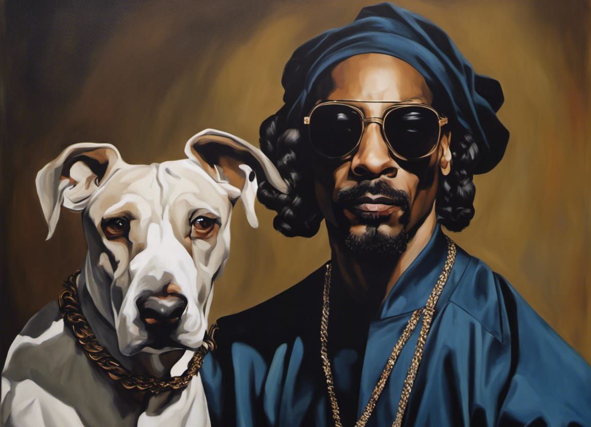 HIP HOP home fashion: SNOOP DOGG and Dog at home relaxing