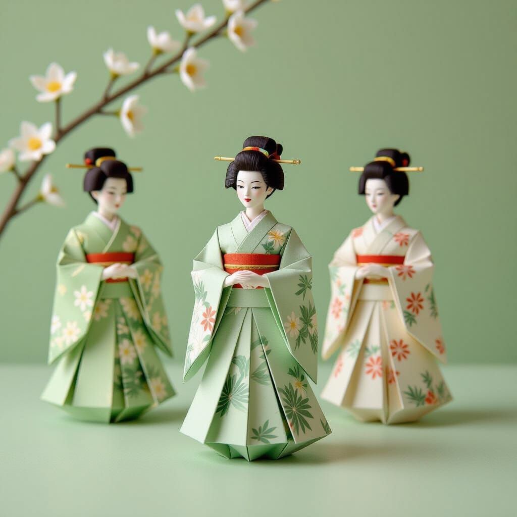 Origami Gods of the West Wind in Ethereal Light